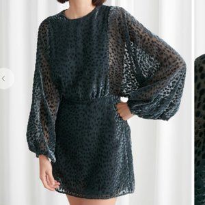 & OTHER STORIES Sheer Voluminous Sleeve Mini Dress